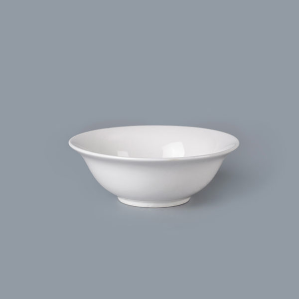 White Ceramic Bowl (Curved Rim)