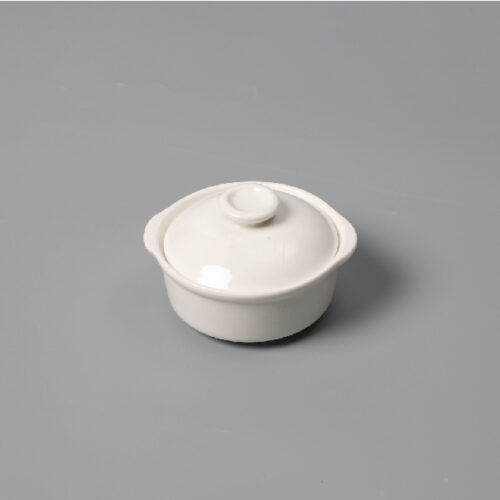 4.5'' White Ceramic Stew Pot
