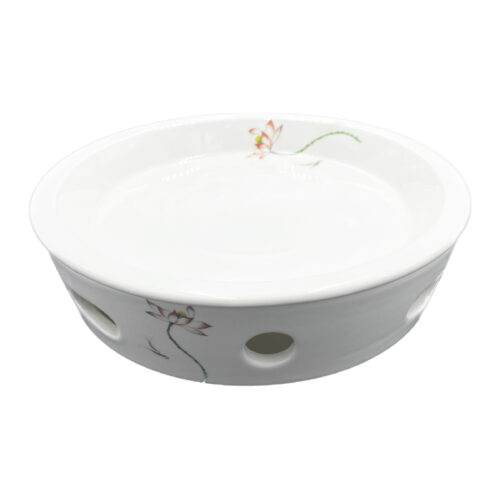 11” White Ceramic Pot Warmer