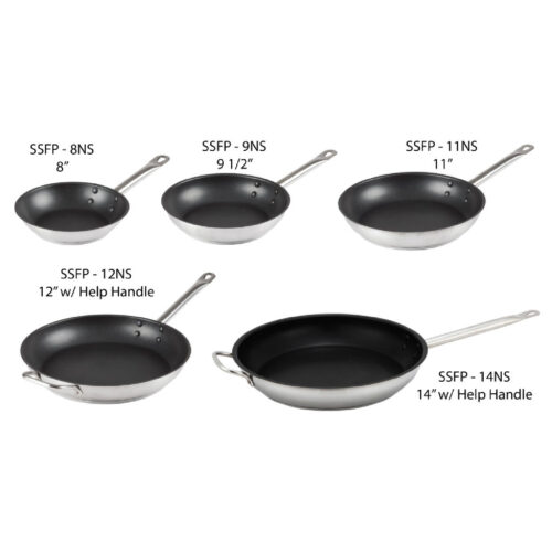 Stainless Steel Fry Pan, Non Stick