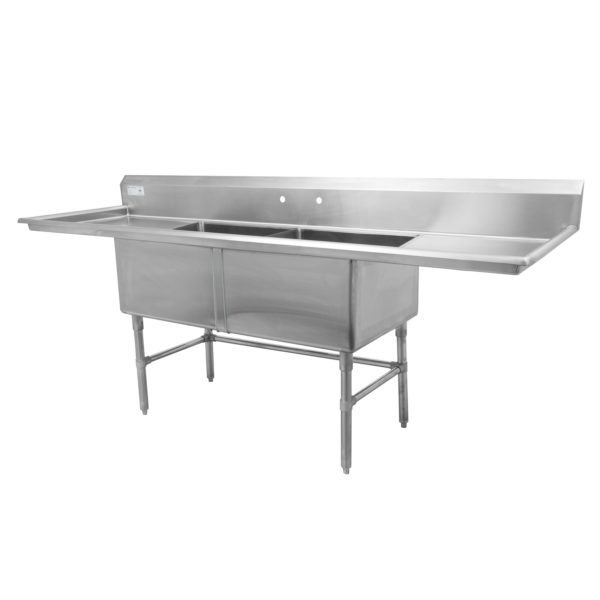 THORINOX Double Sink w/Left & Right Drainboard (24″)
