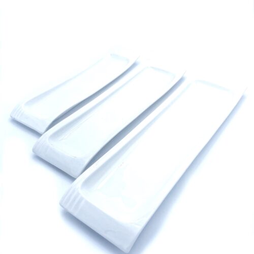 White Porcelain Rectangular Plate, Curved