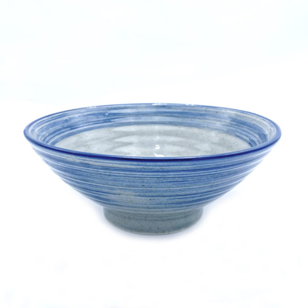 Large Bowl, White & Blue