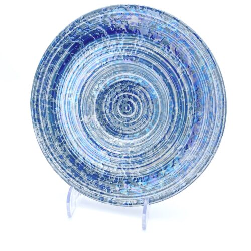 Round Plate, Blue Pearlescent