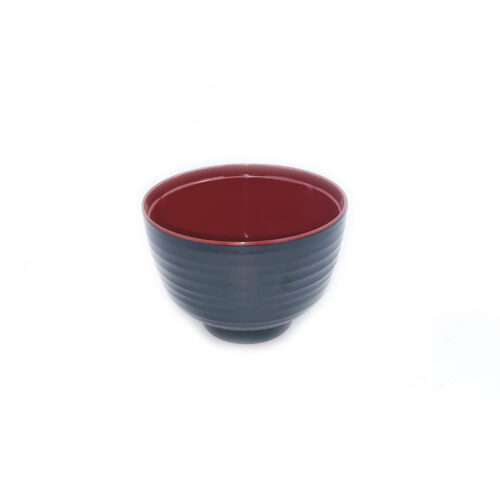Black & Red Melamine Miso Soup Bowl, 3.75