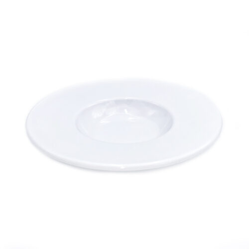 White Melamine Plate, Wide Rim, 10