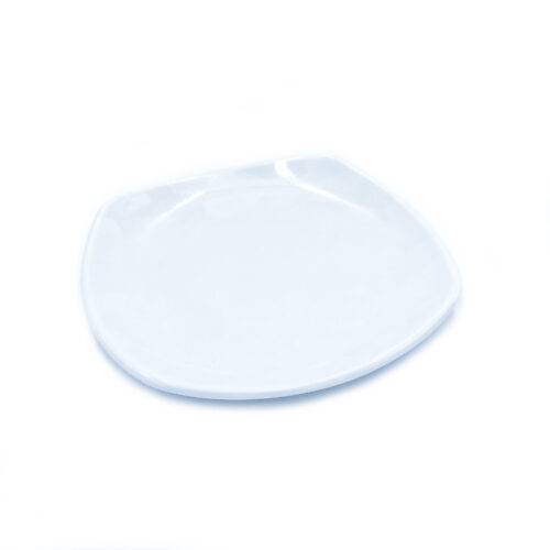 White Melamine Plate, Square, 7.8