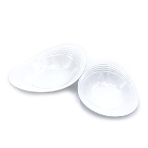 White Melamine Plate, Oval, Wide Rim, Various Sizes