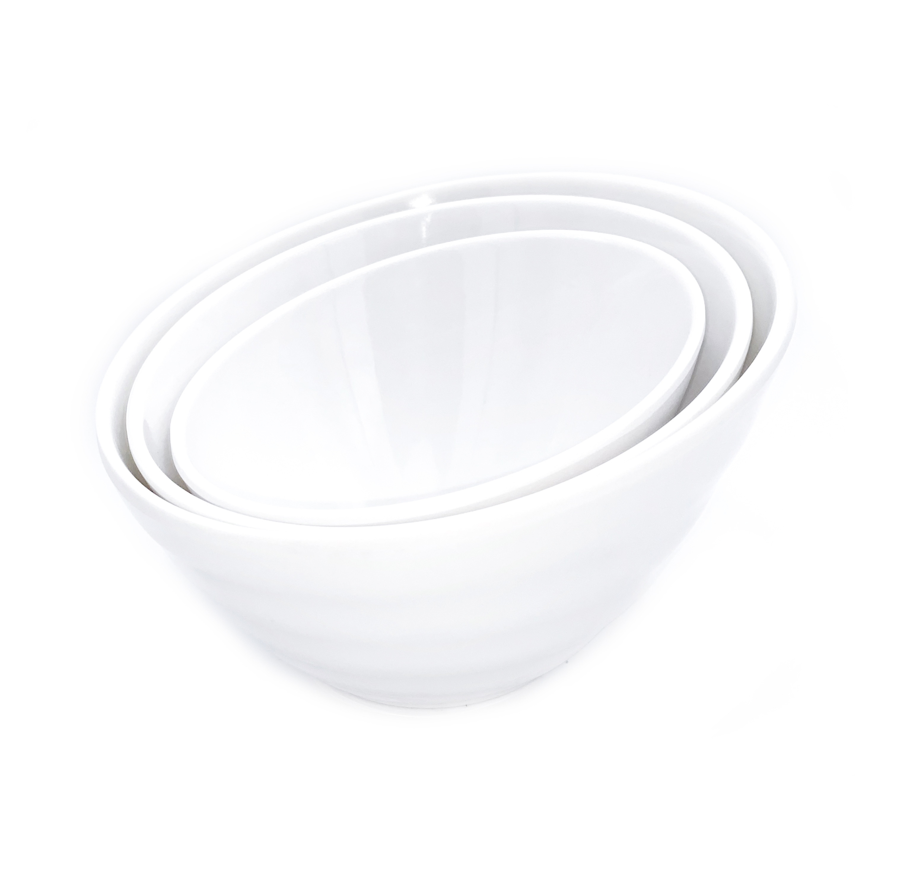 White Melamine Oblique Bowl, Various Sizes