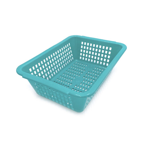 Plastic Rectangular Wash Basket, Teal, Various Sizes
