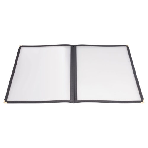 Book-Fold Double Panel Menu Cover, Black
