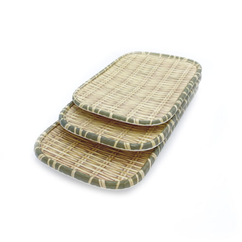 Rectangular Plate, Woven Bamboo Texture, Various Sizes