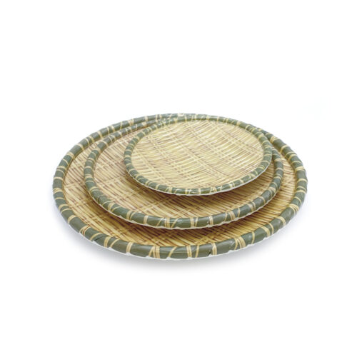 Shallow Plate, Woven Bamboo Texture, Various Sizes