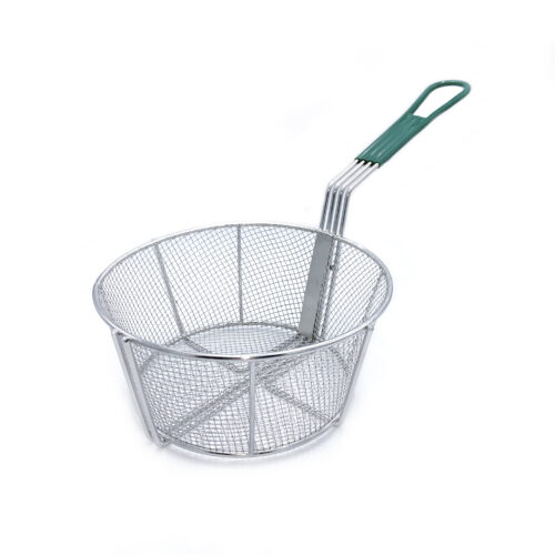 Round Fry Basket w/Green Handle, Various Diameters