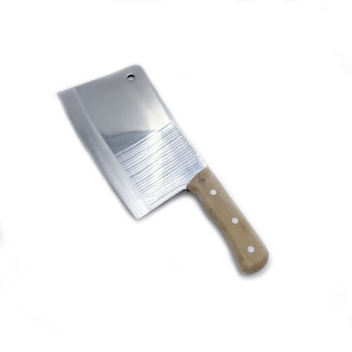 Classic Chinese Cleaver, Stainless Steel w/Wooden Handle