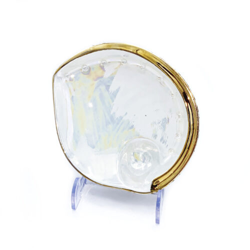 Shell-Shaped Dish, White & Gold, Various Sizes