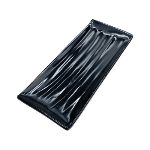 Black Melamine Rectangular Plate, Gloss Finish, 8.3'' x 3.5''
