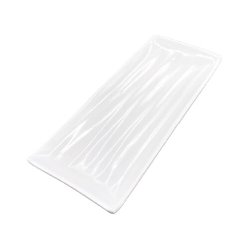 White Melamine Rectangular Plate, Gloss Finish, 8.3'' x 3.5''
