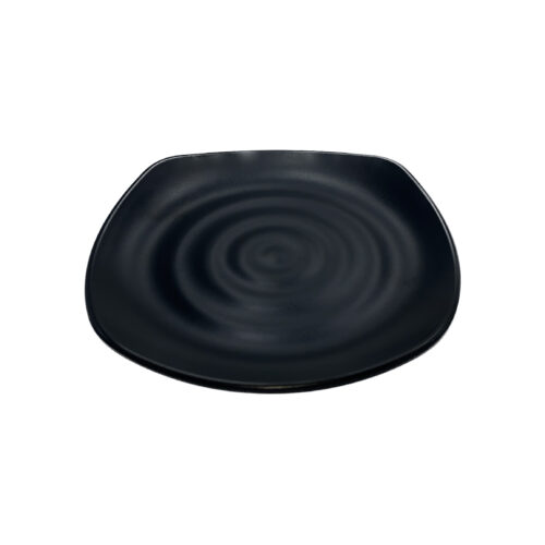Black Square Ripple Plate, 8.8''